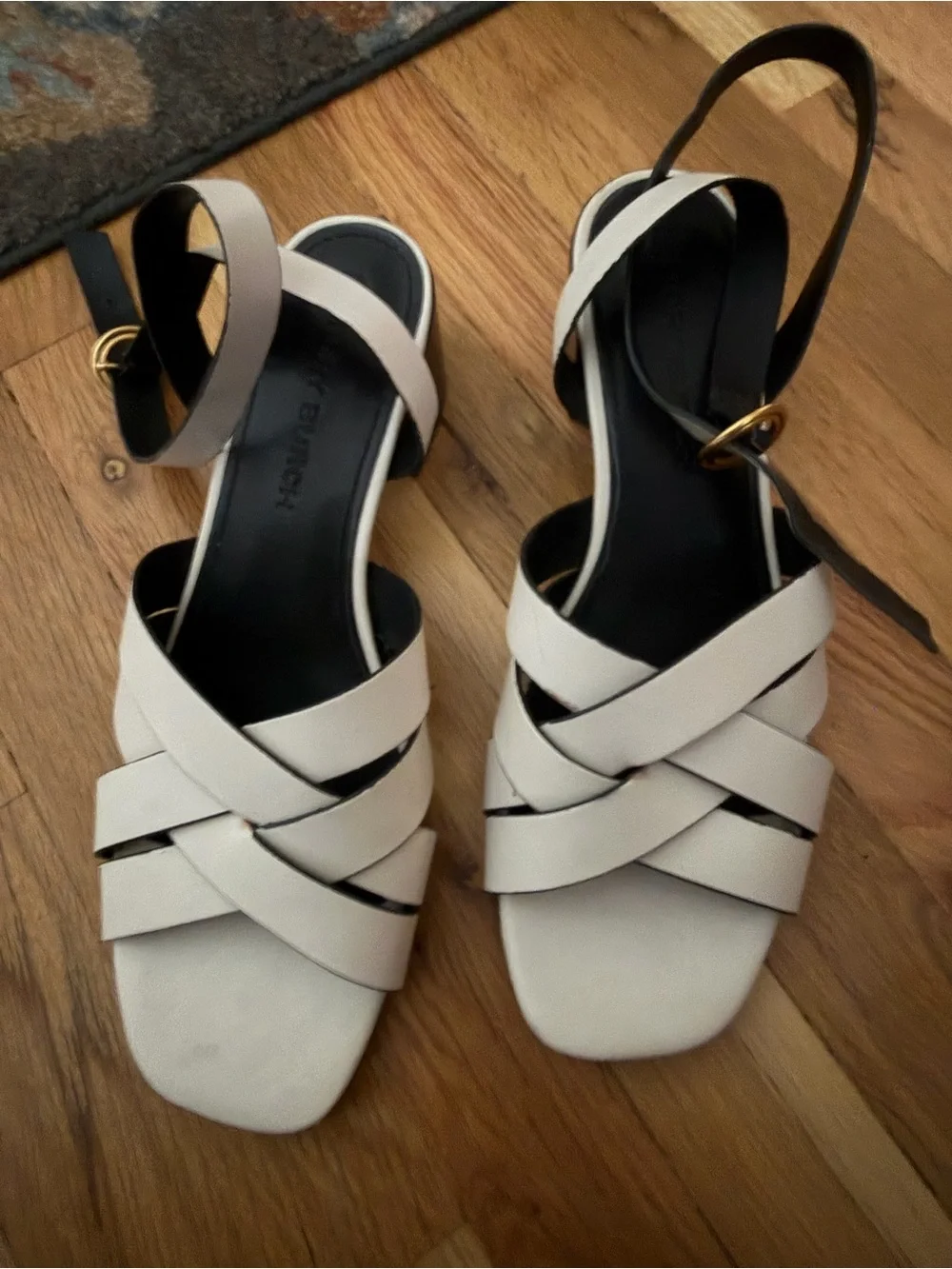 Tory Burch Cream Woven Ankle-Strap Sandals